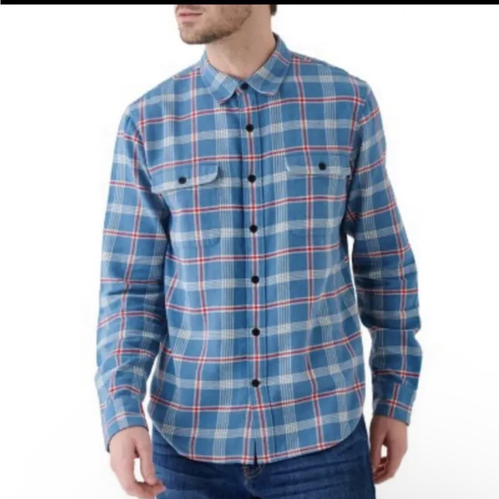 Lucky Brand Blue Plaid Classic Fit Button Up - Size Small
